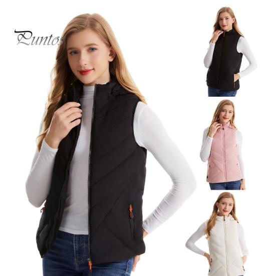 Женский осенне-зимний утепленный жилет с 11 зонами подогрева, 3 уровня температуры, застежка-молния с карманами на молнии, однотонный теплый жилет без рукавов с подкладкой для домашних выходов