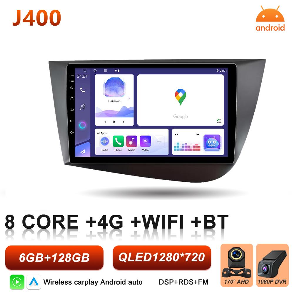 Android 16 Car Radio For Seat Leon 2 MK2 2005 - 2012 Carplay Auto Multimedia Player Stereo BT Intelligent Systems 5G Wifi Screen 23GBA