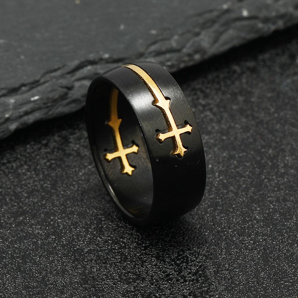 Полое Съемное Золотое Кольцо с Крестом для Мужчин из Нержавеющей Стали Кольцо Croix de Guerre Металлические Унисекс Аксессуары Дизайнер Циркон Подарок