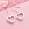 925 Sterling Silver Heart Earrings Wedding Jewelry