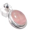 Rose Quartz Gemstone Handmade 925 Sterling Silver Jewelry Pendant 2.05" E0W72