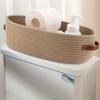 Multi-functional Woven Storage Basket with Double Handles - Perfect for Desktop Organization and Bathroom Essentials