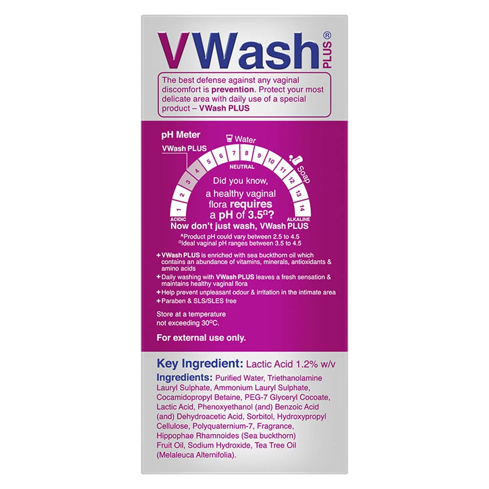 VWash Plus Expert Intimate Hygiene Liquid Wash for Women 100 Ml, Gentle Daily Cleanser, PH Balanced, Paraben Free and Safe for Sensitive Skin