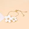 Korean fashion enamel small fresh three-dimensional double-layer flower necklace, versatile simple and sweet bracelet earrings