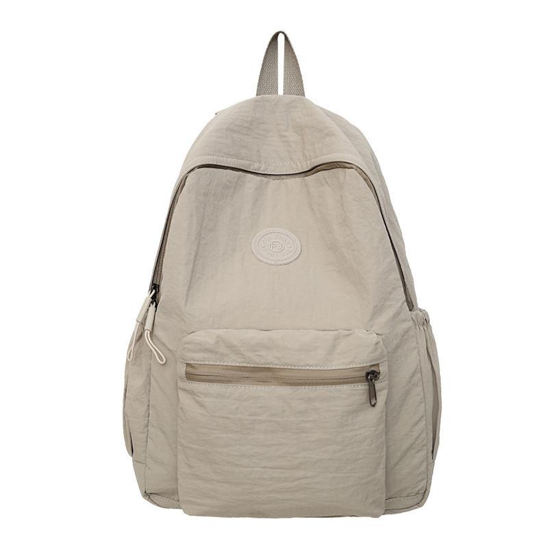 Backpack Simple Foldable With Solid Color And Letter Decoration Design Daily For