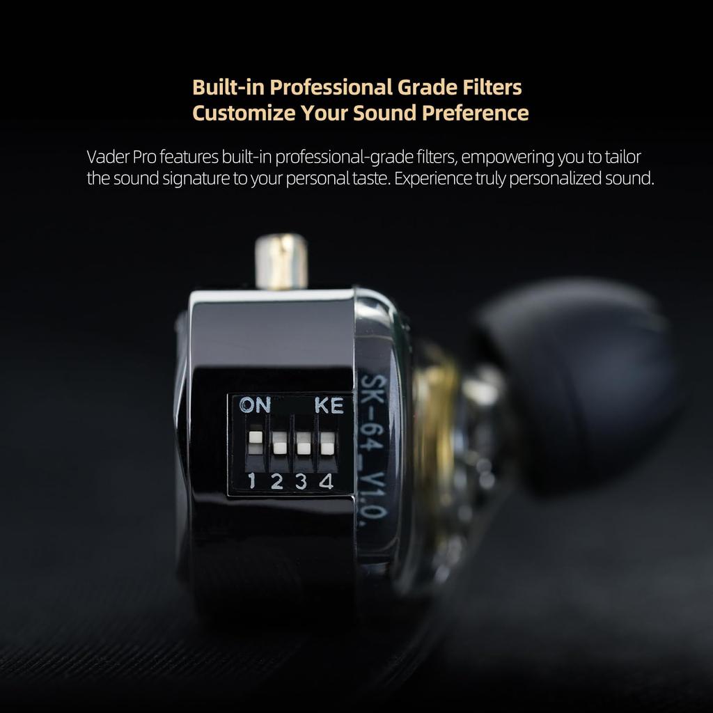 KZA COUSTICS KZ Vader Pro Динамические наушники Vader Pro Улучшенный штекер Проводные и Глубокие басы Высококлассный 6-драйверный блок, Высокопроизводительные наушники, 3-зонные