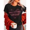 Женская свободная футболка с принтом в виде сердца LOVE, с коротким рукавом - Мягкий, дышащий, повседневный топ с круглым вырезом, свободного кроя, подходит для весенне-летнего повседневного образа