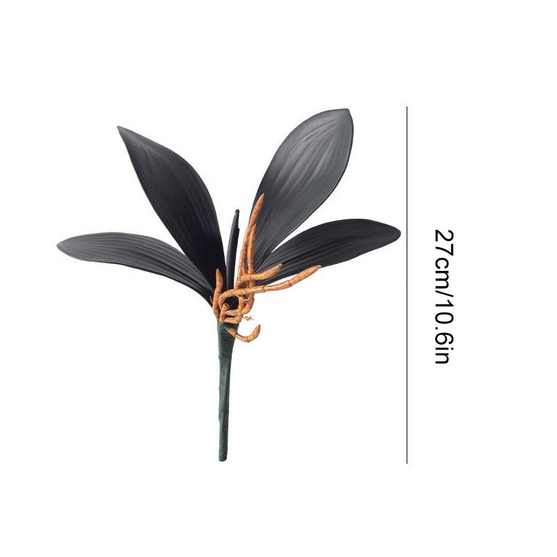 1 шт. настоящие сенсорные искусственные растения DIY цветы листья орхидеи черные цветочные украшения ПУ лист фаленопсиса