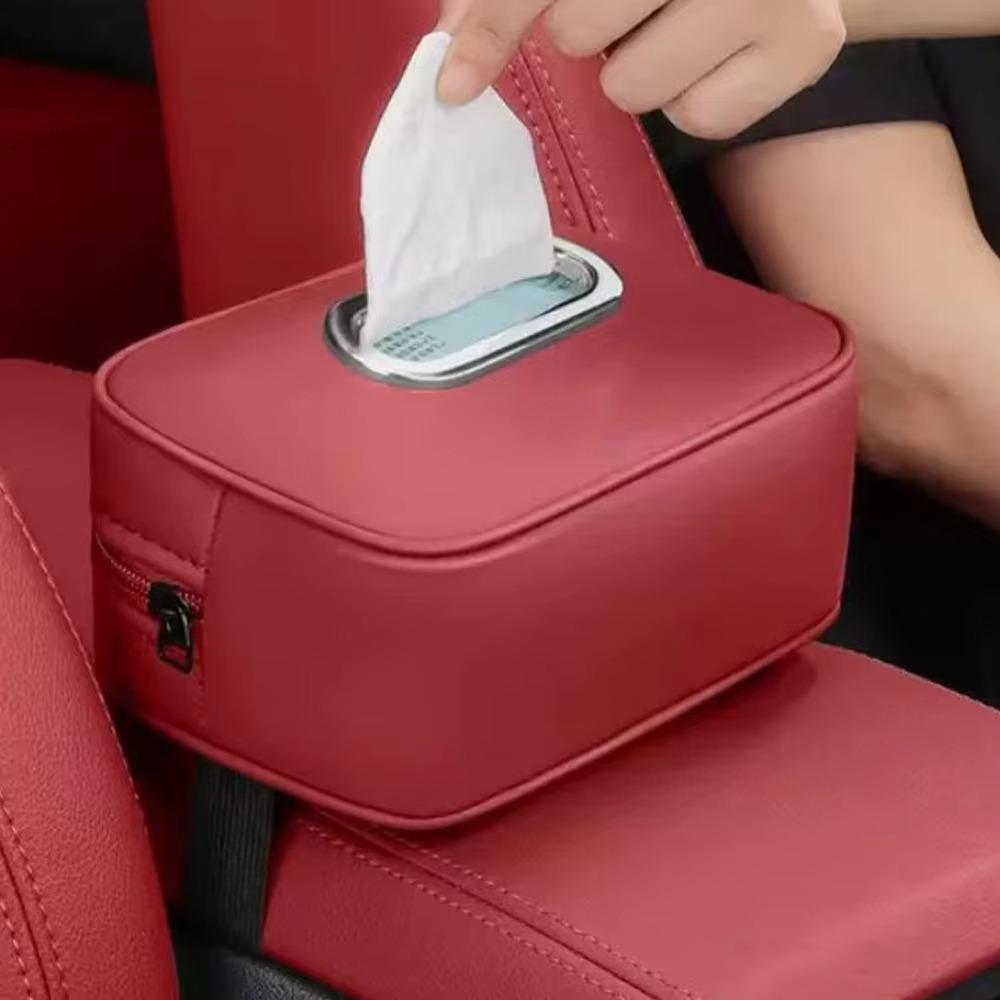 PU Leather Car Napkin Holder Multifunctional Backseat Tissue Case Car Tissue Box  Sun Visor