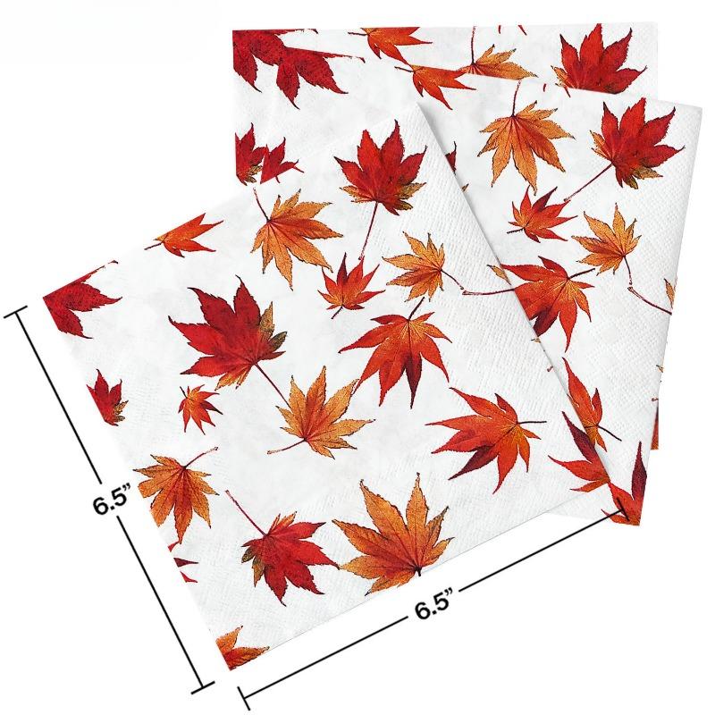 20pcs/Pac 33*33cm 2-Ply Disposable Party Napkin Thanksgiving Pattern