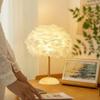 Elegant Eye-Care Feather Remote Table Lamp - Perfect for Live Room Decor, Living Room Ambiance, and Bedroom Bedside Lighting.