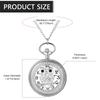 Карманные часы Сова Милый скелет Водонепроницаемые часы с подвеской Аналоговые карманные часы Ретро Стразы Ожерелье Цепь Серебро День рождения Годовщина Рождество