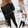 Eyes Print Women Outfit Ankle Banded Two Piece Heart Print Beads Decor Sweatshirt Elastic Waist Pants Set Streetwear