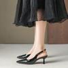 Nude Pointed Toe High Heel Sandals Women Open Back Slingback Stiletto Dress Shoes