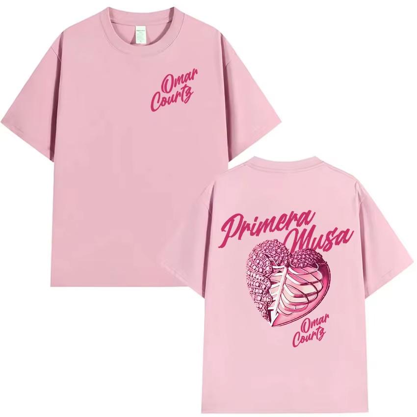 Rapper Omar Courtz Primera Musa 2026 Heart Graphic Tshirt Mens Clothing Hip Hop T Shirt Summer Top Tshirts Streetwear