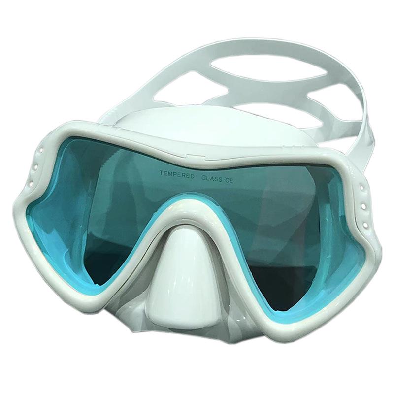 Маска для дайвинга с большой оправой из силикона и закаленным стеклом для взрослых