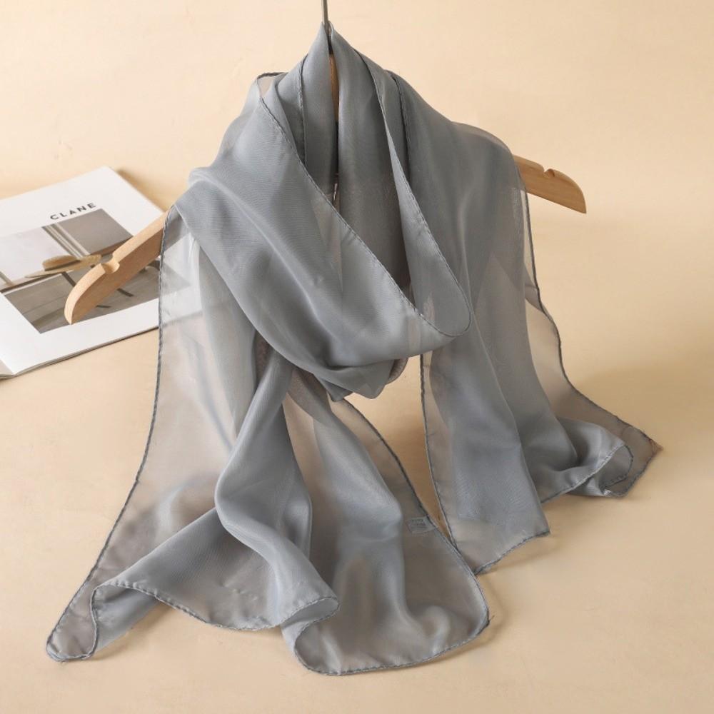 Luxury Brand Designer Beach Scarf Sunscreen Simulation Silk Scarf For Summer Women Accessories