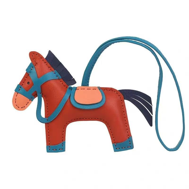 Брелок из натуральной овчины и кожи лошади, подвеска для сумки