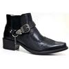 Fashion Handmade 2024 Men's Vintage Cowboy Boots Leather High Top Chain Buckle Strap Punk Shoes Pointed Toe Motorcycle Boots for Men