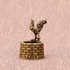 Retro Copper Rooster Stand On The Well Figurines Miniatures For Home Garden Decorations Incense Burner Holder Office Ornaments