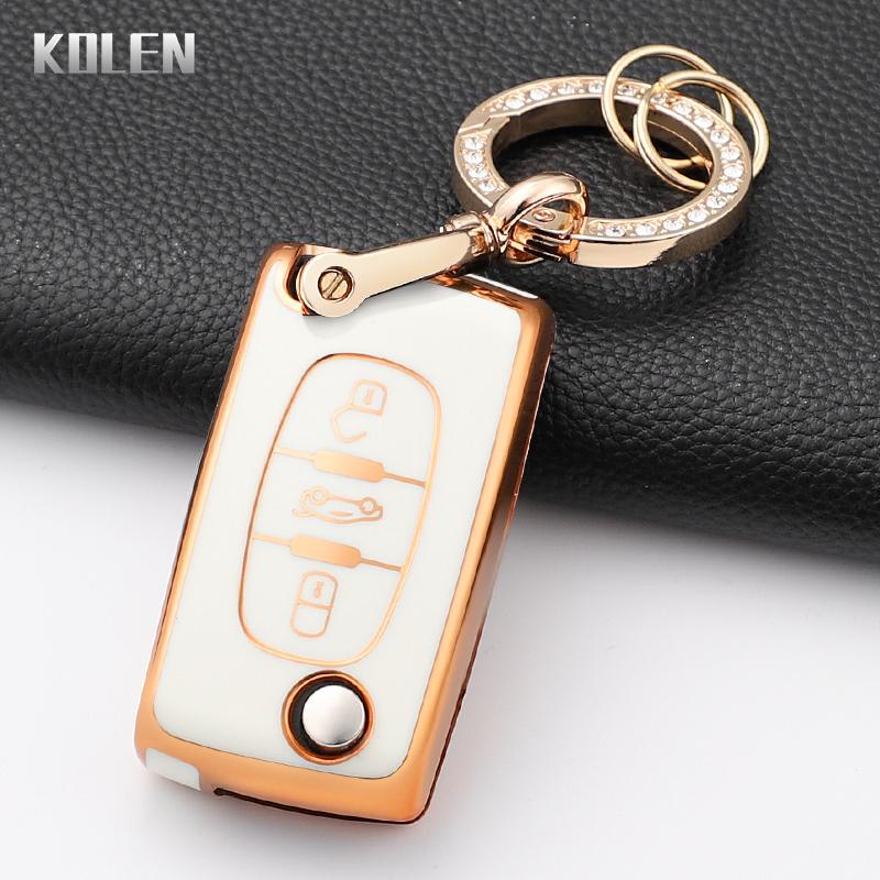 Модный умный чехол-брелок для ключа автомобиля For Peugeot 107 207 307 308 407 607 3008 5008 Citroen Xsara Picasso C5 C6 C8 Защитный брелок