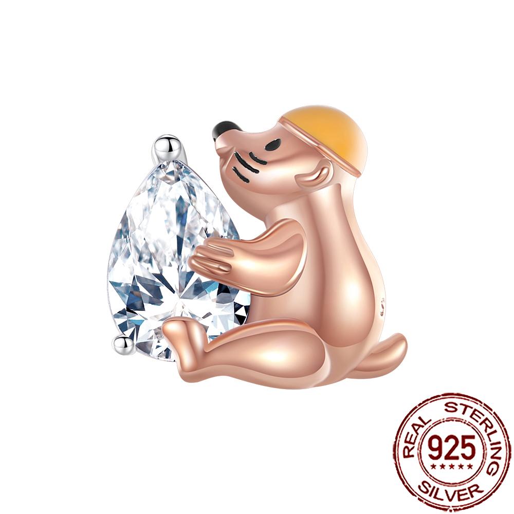 New Charms 925 Silver Cat Dog Flamingo Chameleon Axolotl Animal Beads Fit Bracelet Necklace Women DIY Jewelry