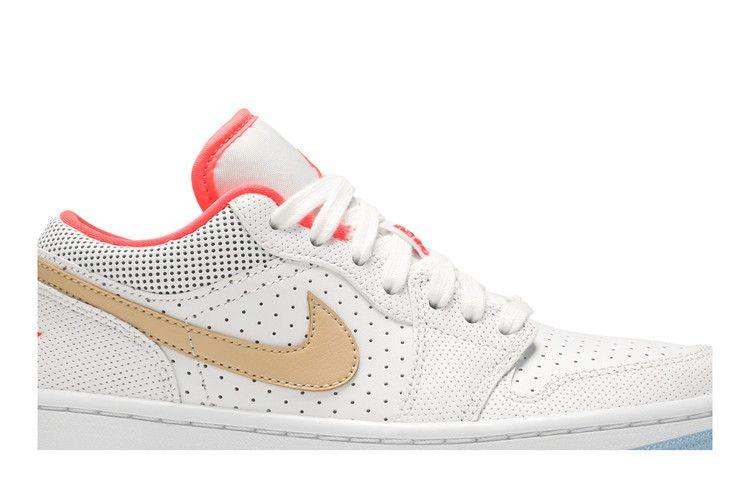 Women's Sneakers Jordan 1 Low SE White Sesame (Women's) White/Sesame-Flash Crimson-Psychic Blue