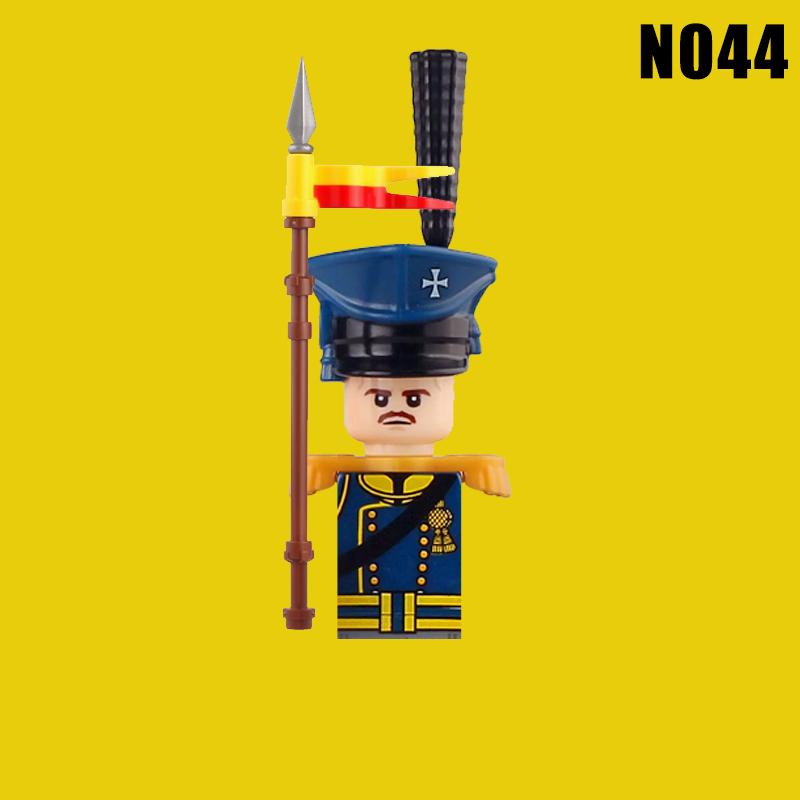 Medieval Napoleonic Knight Soldier Figures Building Blocks Miliatry War Infantry Guard Sword Cloak Flag Backpack Bricks Toy Gift