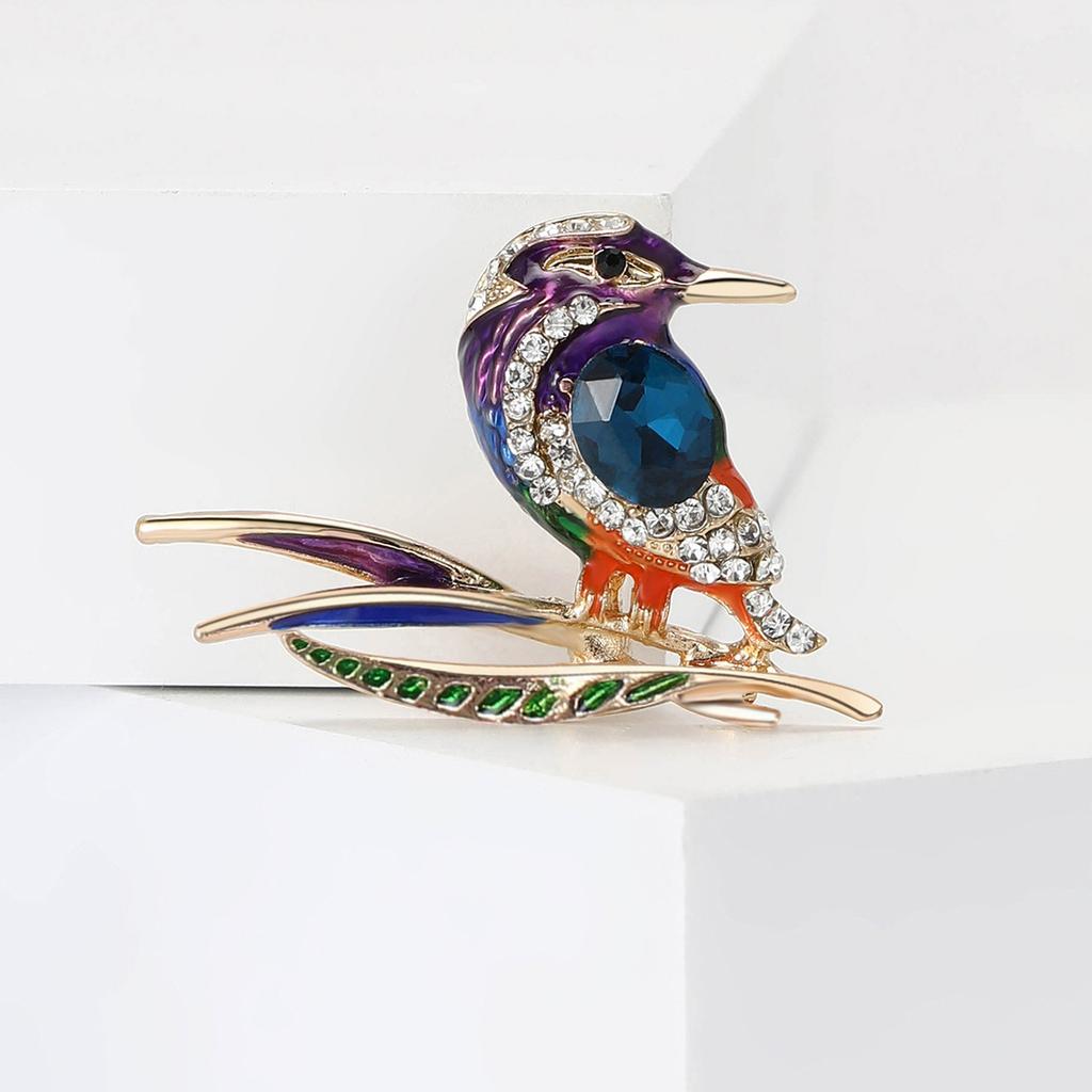 Rhinestone Woodpecker Brooch, High-end Women's Clothing Chest Flower Accessory Brooch