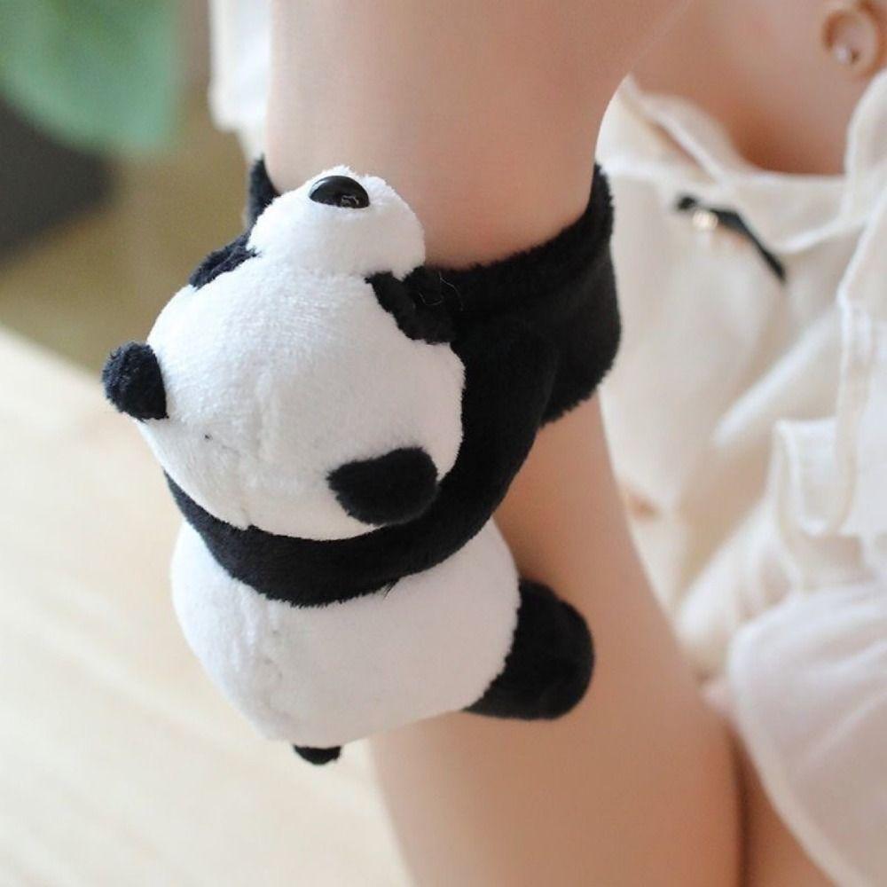 Soft Plush Hand Ring Lightweight Snap Wrap Kawaii Panda Slap Bracelet