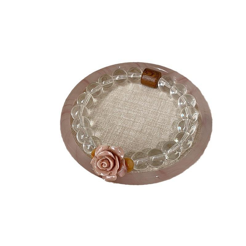 Новый китайский браслет из розового кристалла, комплект из двух предметов, женский изысканный, крутой, индивидуальный, трендовый, универсальный браслет, ювелирные изделия