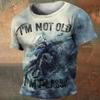 Vintage Men's T-Shirt Motorcycle 3d Print Short Sleeve Tops Casual T Shirt For Men Fashion Outdoor Male Oversized Clothing