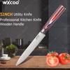 Универсальный нож WXCOO 5-дюймовый шеф-нож Высокоуглеродистая нержавеющая сталь Кухонный нож для фруктов и мяса Деревянная ручка