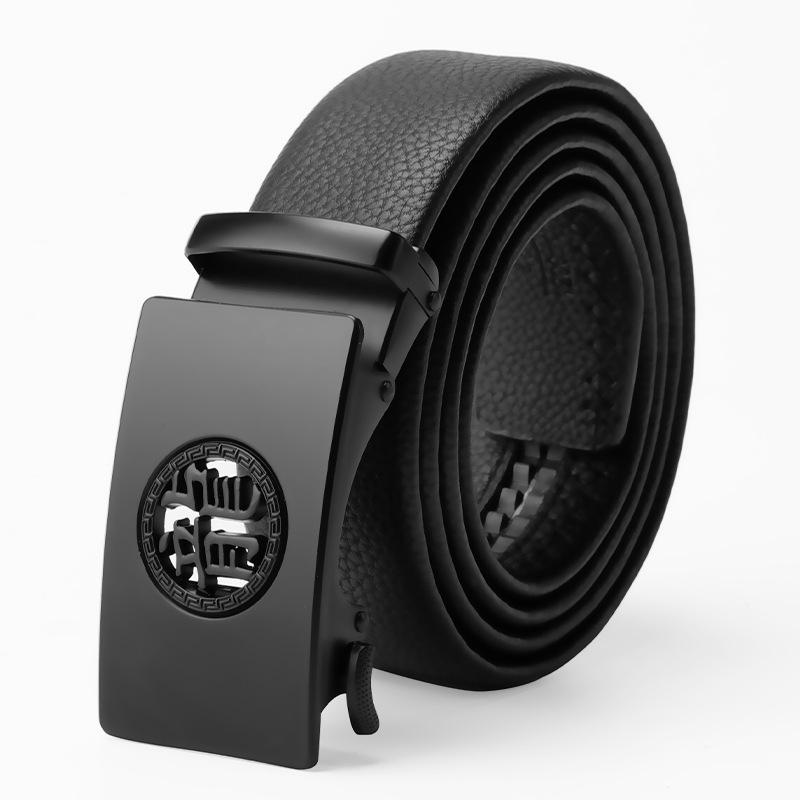 Мужской ремень Ремень из натуральной кожи Ремень с автоматической пряжкой для молодого человека Кожаный ремень Повседневный деловой ремень Мужской