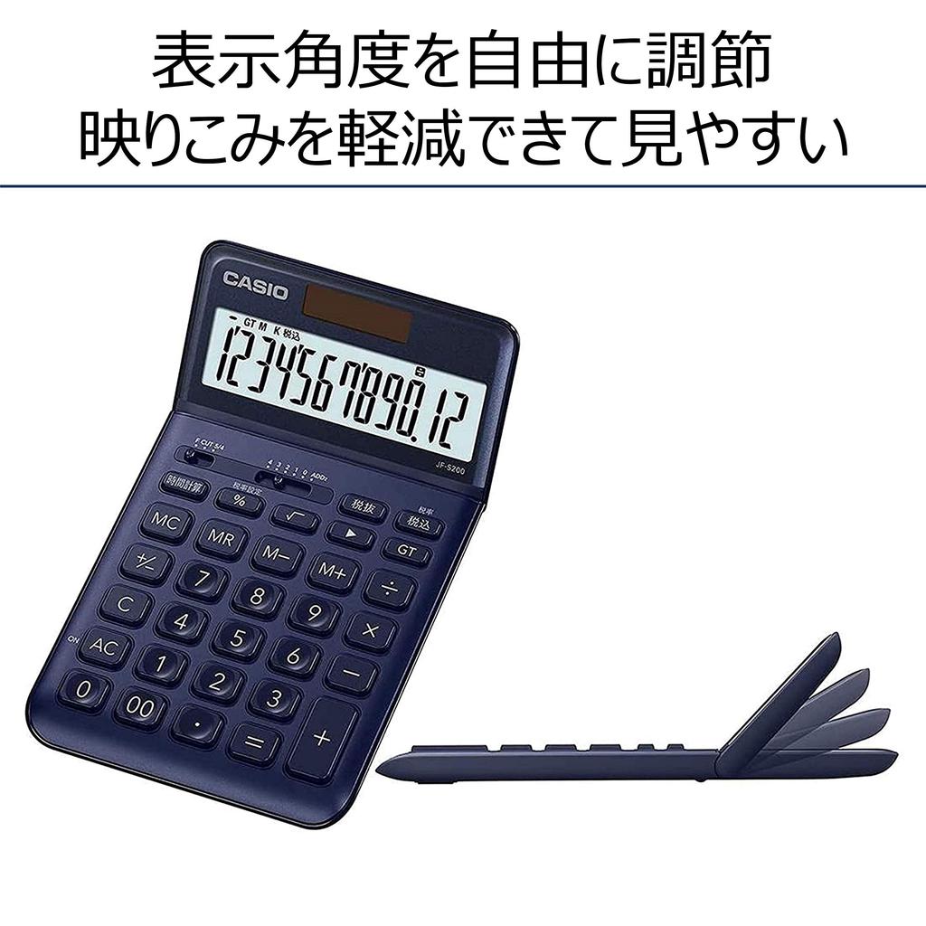 Casio Стильный калькулятор темно-синий 12 разрядов просто введите JF-S200-NY-N