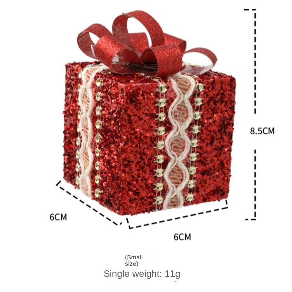 2/3Pcs Plastic Christmas Tree Ornament Lace Gift Box Christmas Decorations