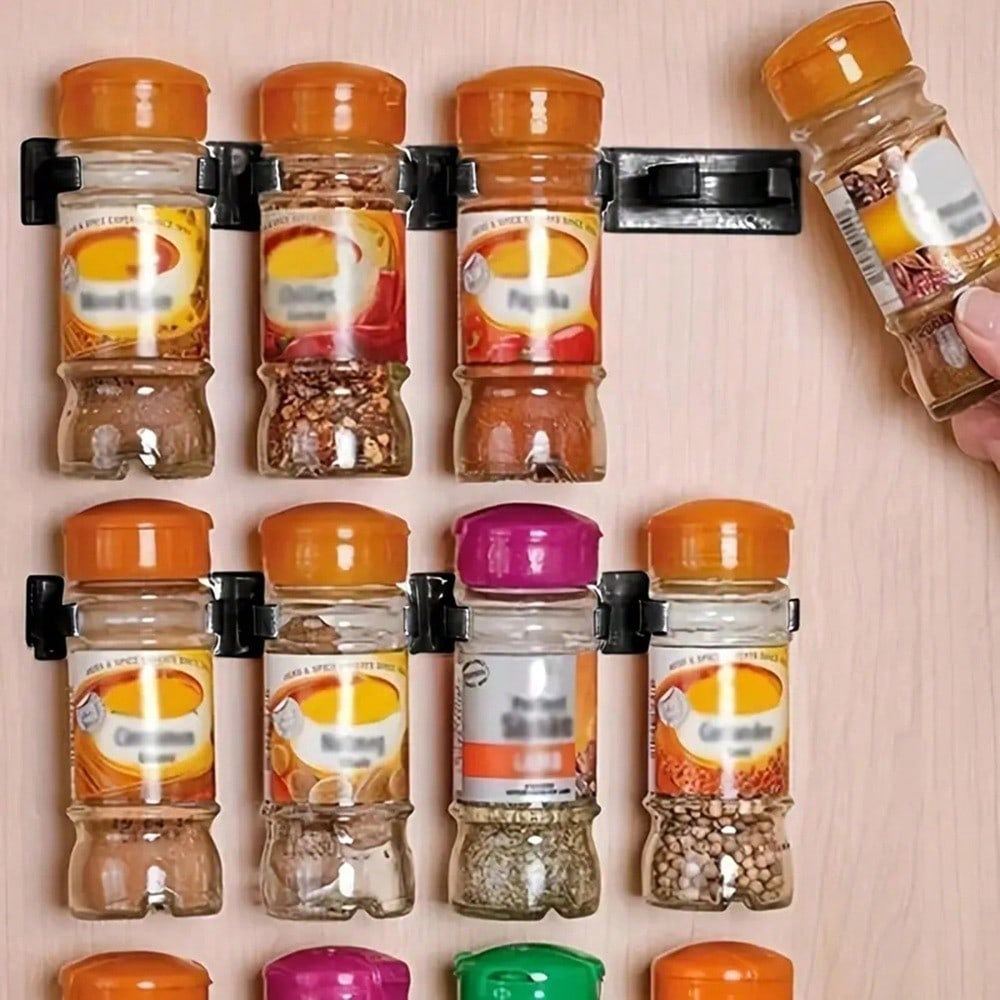Large-capacity Spice Rack Set - Wall-mounted Spice Rack, Easy to Install, No Drilling Required, Wall and Cabinet Hanging Organizer