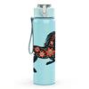 1PC Black Mustang Horse Animal Pattern 750ml Color Plastic Sports Water Bottle Leakproof Flip Straw Lid Suitable for Sports Office Home Use