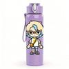 1PC Blonde Boy Cartoon Character Print 750ml Color Plastic Sports Water Bottle Leakproof Flip Straw Lid Suitable for Sports Office Home Use