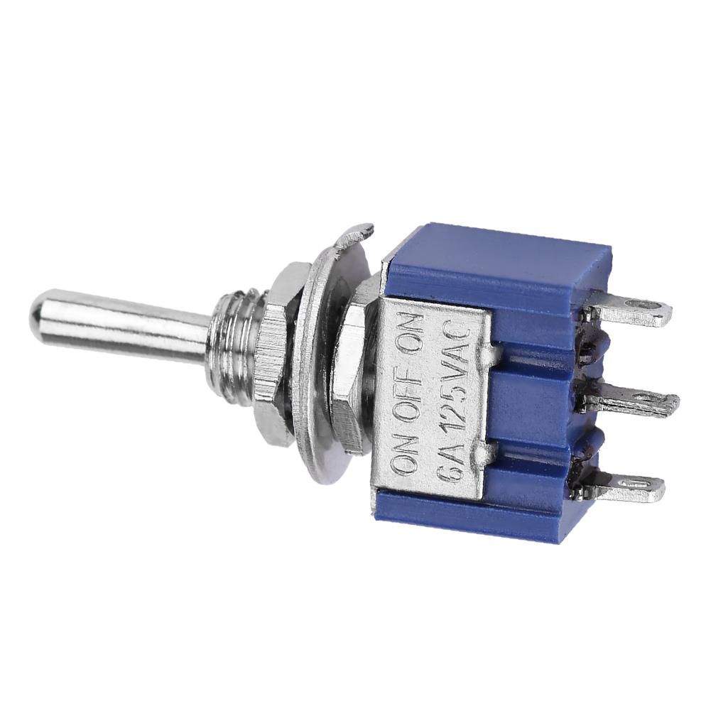 10Pcs On OFF on Mini Toggle Switch SPDT 3 position 3 pin 6mm 6A 125VAC
