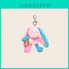 Color Cartoon Cute Blocked Rabbit Plush Toy Pendant With Stretchable Ears
