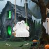 Swing Ghost Couple Figurine Halloween Ghost Hanging Decoration Resin White Ghost Couple Ornament for Indoor Outdoor Garden Patio Porch Decor