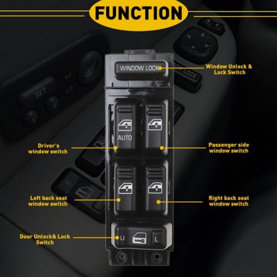 Window Switch For 2000-02 Chevrolet Tahoe Silverado 2500 HD GMC Yukon Front Left