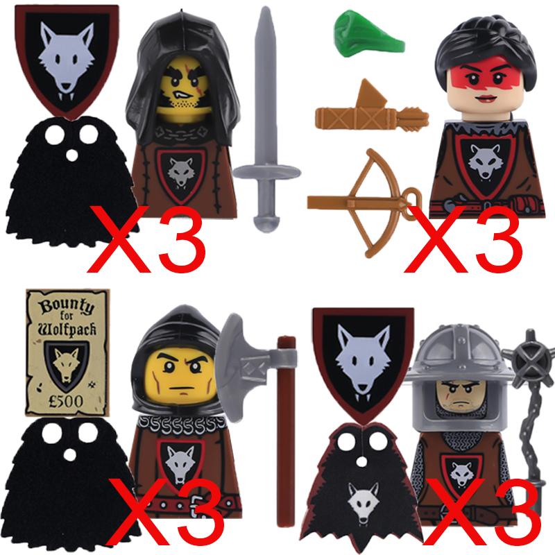 Совместимые MOC Средневековые Строительные Блоки Персонажи Солдаты Рыцари Драконов Черный Лев Орел Игрушка Подарок Кирпичики Фермер Солдат X048