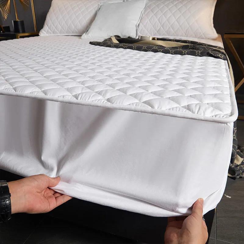 Хлопковый наматрасник, универсальный толстый стеганый защитный чехол для матраса, чехол для матраса Simmons, нескользящий пылезащитный чехол