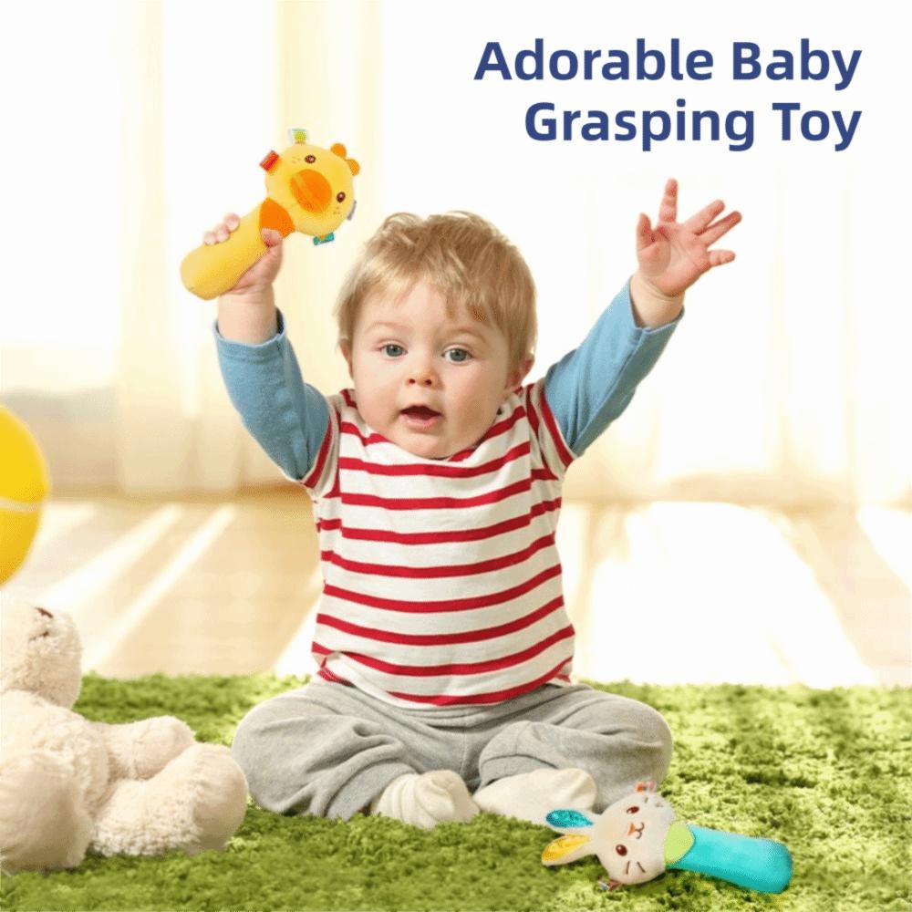 Squeaky Sound Soft Stuffed Animal Rattle Soft Plush Sensory Toys Baby Rattles Newborn Development
