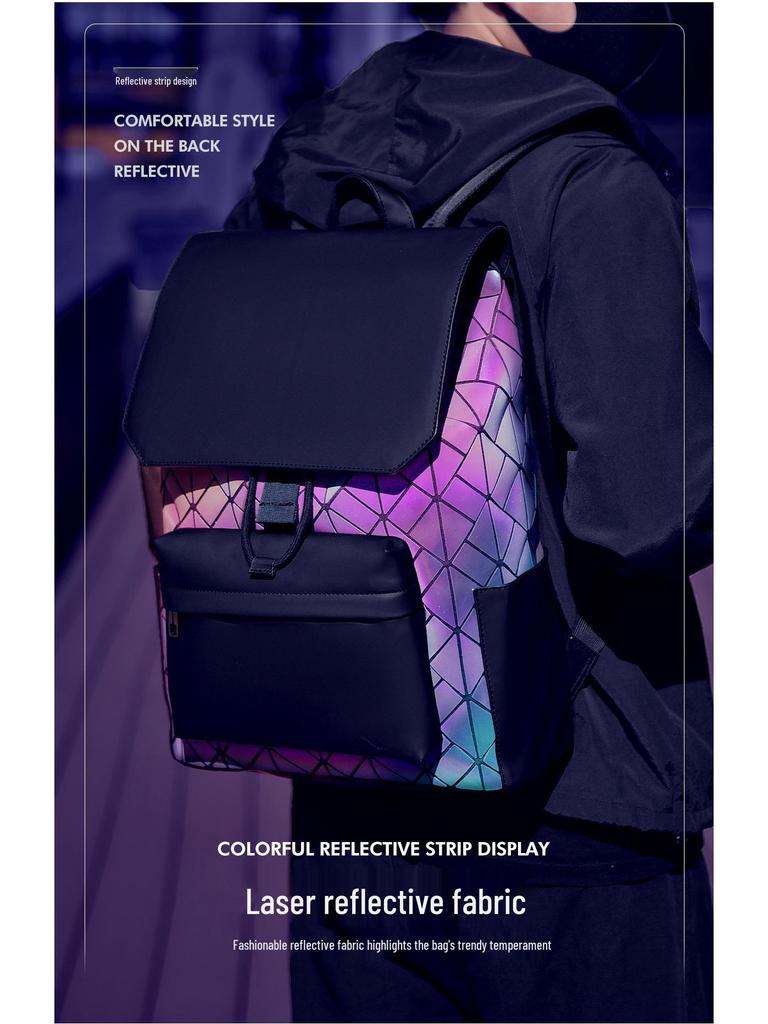 Модный мужской рюкзак с геометрическим узором: Стильный, Универсальный, Вместительный, Легкий Рюкзак на Двух Лямках