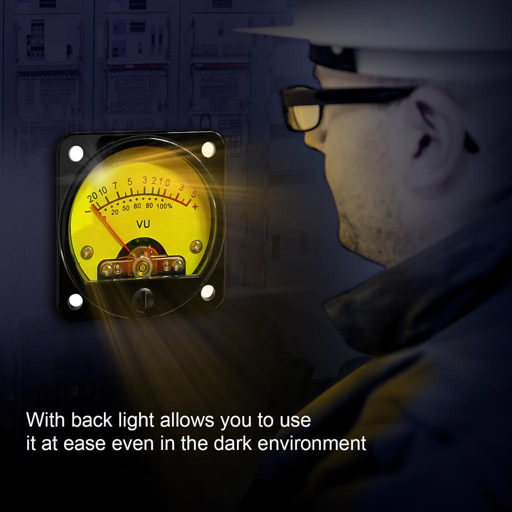 VU Meter 2 Pcs Power Amplifier Portable DB Meter High Precision VU Meter with White Backlight Sound