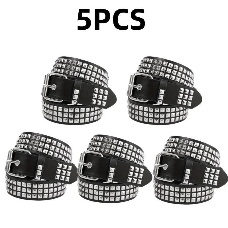 2024 Новый пояс с заклепками и квадратными бусинами, металлический ремень в форме пирамиды, мужской и женский джинсовый ремень в стиле панк, дизайнерский ремень Y2K, женские ремни