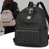 Houndstooth Print Backpack Large Capacity Travel Bag Women's Plaid School Bag
